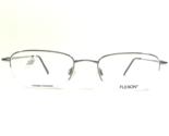 Flexon Eyeglasses Frames 607 033 Shiny Silver Oval Wire Rim Rectangle 51... - $55.88