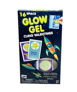Space Glow Gel Cling Valentines 16 Cards w/ 16 Gels in Box Ages 3+ - - $50.39
