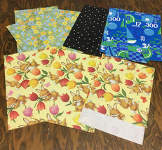 Vintage mixed gift wrap paper lot partial full remnant sports floral dot... - $365.13 MXN