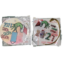 2PC. Dr Seuss Grinch Christmas Ornament 2021 Stink Stank Stunk Pandemic Memory - £15.39 GBP