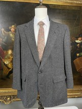 VTG Hart Schaffner Marx 44L Patch Pocket 100% Wool Tweed 2Btn Blazer Jacket - $74.99