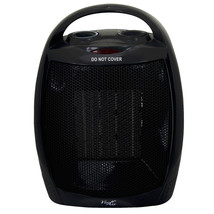 Vie Air 1500W Portable 2 Settings Black Ceramic Heater with Adjustable T... - £50.53 GBP