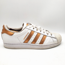 ADIDAS Superstar Shell Toe Women&#39;s 8.5 Shoes White Copper Gold Sneakers FX7484 - £16.32 GBP