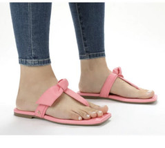 Sam &amp; Libby TIA Bow T-strap Thong Sandal pink Tulip Size 11 NEW With Tags - £10.19 GBP
