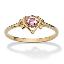 Womens 14K Gold Gp Birthstone Alexandrite Heart Shape Ring Size 5 6 7 8 9 10 - £63.00 GBP