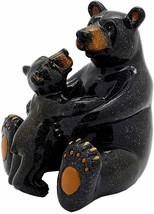 Western Rustic Black Mama Bear Hugging Baby Cub Figurine Family Bears Ac... - £15.66 GBP