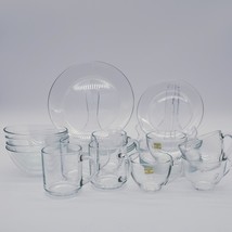 Vintage Arcoroc France Classique Clear Solid Dinnerware Set 22-Pcs - $3,447.35 MXN