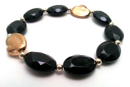 Black Gemstone Design Elastic Lightweight Bracelet - Fashion Jewelry - $4.46