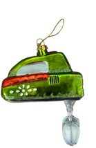 Silver Tree Ornament Christmas Hand Mixer Kitchen Hand Blown Glass Green 5.25 in - £10.99 GBP