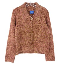 Vtg 90s Y2K JH Collectibles 3-Button Fuzzy Confetti Cardigan Sweater, Women&#39;s M - £15.46 GBP