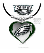 LOVE PHILADELPHIA EAGLES ADJUSTABLE NECKLACE HEART FOOTBALL HOT! SPORT F... - $20.76