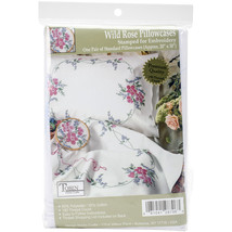 Tobin Stamped For Embroidery Pillowcase Pair 20&quot;X30&quot; Wild Rose - £15.55 GBP