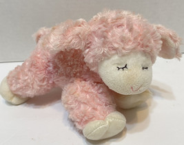 Gund Baby Plush Furry Pink Lamb Winky 058131 Rattle 8 inches - £6.82 GBP