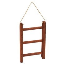 3-Tier Hanging Towel Rack, Wooden Hanging Ladder Rack, 10 X 23 In, Dark ... - £30.82 GBP
