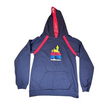 Walt Disney Parks Sweatshirt Boys Large Blue Embroidered Hooded Jumper H... - $14.99