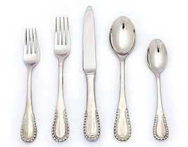 Merletto by Ricci Stainless Flatware Tableware Set Service 12 New 65 Pcs Beaded - £1,070.85 GBP
