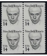 1856b - 14c Imperf Horiz. Block of 4 Error / EFO &quot;Sinclair Lewis&quot; MNH Ca... - $177.78 CAD