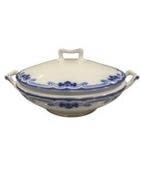 Antique WH Grindley Idris Flow Blue Olympic 9&quot; Covered Round Tureen Serv... - $1,156.08 MXN