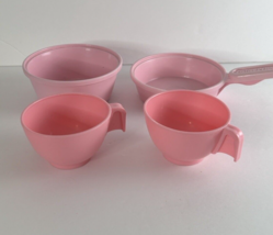 Vintage 1980s Fisher Price Fun With Food Replacement Pink Frying Pan Bowl Cups - $16.02