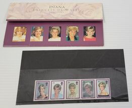 P) Diana Princess of Wales 5 Commemorative Royal Mail Mint Stamps - $9.89