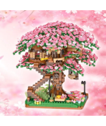 2008PC Sakura Tree House Cherry Blossom Micro Building Blocks - Unique Gift - £18.08 GBP