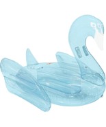 FUNBOY Giant Inflatable Clear Blue Swan Pool Float, Transparent Blue Color, - $145.08