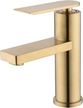 Bathroom Faucet Brushed Gold, Single Handle 1 Hole Brass Vanity Sink Faucet with - £49.52 GBP