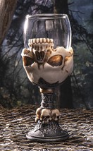 Death Inverted Half Skull Graveyard Labyrinth Skeleton Wine Goblet Glass Chalice - £18.86 GBP