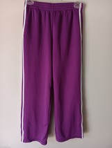Danskin Now Womens Purple Elastic Waist Activewear Track Pants Large 10-12 Strip - £11.87 GBP