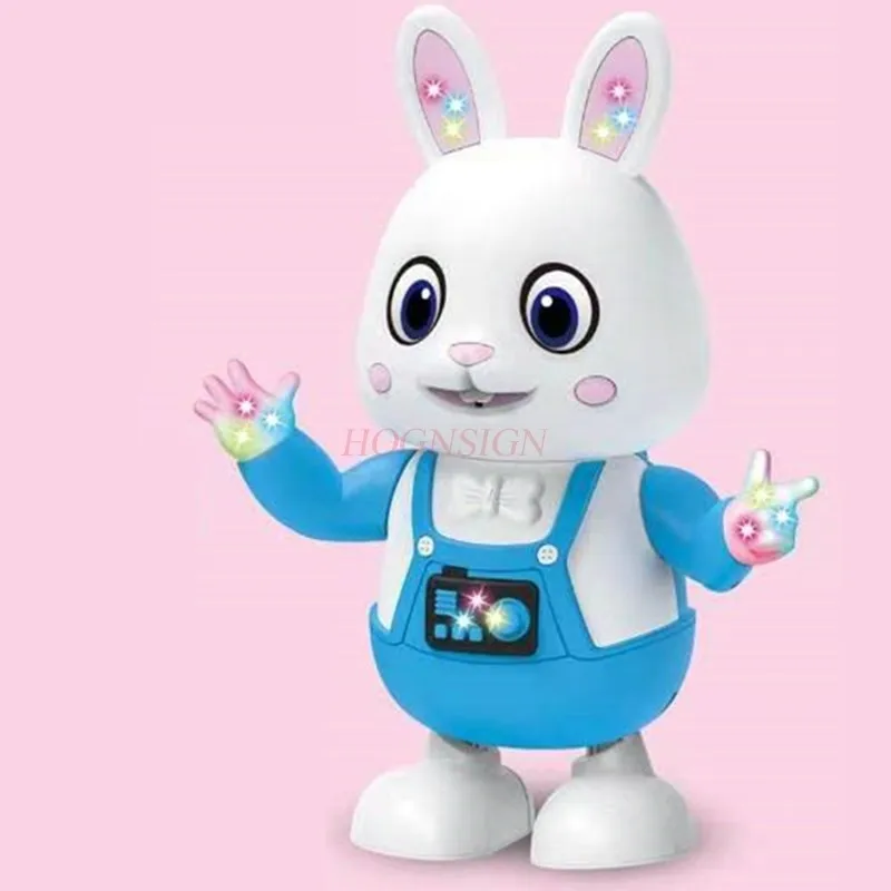 Electric dancing luminous little rabbit toy can sing, dance, dynamic mus... - $27.75