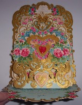 Vintage Hall Jems Hallmark Embossed 3-D Pop-Up Valentine Card  - $7.99