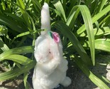 Russ  Vintage Luv Pet White Rosey Rabbit Bunny Plush Stuffed Soft Toy 6 ... - $13.81