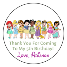 12 Personalized Baby Princess Birthday Party Stickers Favors Labels tags 2.5&quot; - £9.42 GBP