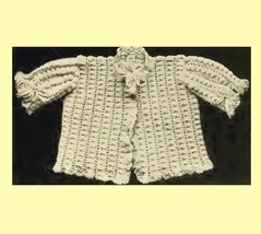 Infant&#39;s Crocheted Saque 1 Vintage Crochet Pattern for Baby Sweater PDF ... - $2.50