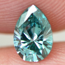 Loose Pear Shape Diamond Fancy Blue SI2 Certified Natural Enhanced 0.46 Carat - £302.78 GBP
