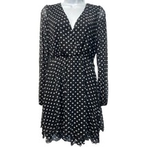 ke•ned•ik  sheer Black White polka dot long sleeve dress Size S - £19.89 GBP