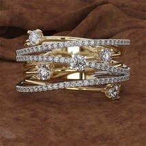 14K 3 Colors Gold Diamond Ring for Women Topaz 1 carat Gemstone Bizuteria  Anill - £19.94 GBP