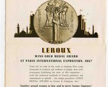 Leroux &amp; Co. Cordials Advertising 1937 Gold Medal Paris International Ex... - $87.12