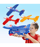 3 Pack Airplane Launcher Toy, 12.6&quot; Foam Glider Led Plane, 2 Flight Mode... - $35.83