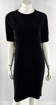 DKNY Sport T Shirt Dress Sz Large Black Lime Green Short Sleeve Midi Wom... - $49.50