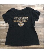 Harley Davidson Womens 2XL Black Roundneck Short Sleeve T Shirt - $18.51