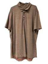 Lululemon Gray Mens Polo Shirt  Size XL Stretchy Top With Red Stitching - $37.61