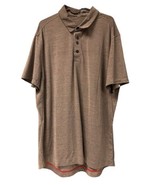 Lululemon Gray Mens Polo Shirt  Size XL Stretchy Top With Red Stitching - $724.07 MXN