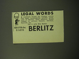 1950 Berlitz School of Language Ad - Legal Words - £14.54 GBP
