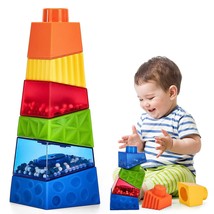 Stacking Toys For Toddlers 1-3-Year Old 6 Pcs Soft Stacking Blocks Baby Toys 12- - £25.30 GBP