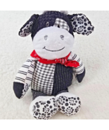 Mary Meyer Cow Plush Motley Zoo 11&quot; Black White Red Bandana Stuffed Anim... - $221.04 MXN