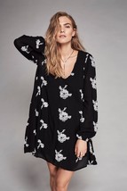 New Free People Austin Emma Floral Embroidered Swing Mini Dress $148 Size XS - £42.49 GBP