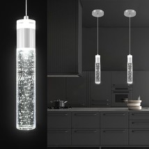 Modern Led Chrome Crystal Pendant Light Kitchen Island,, Light Independent - £47.63 GBP