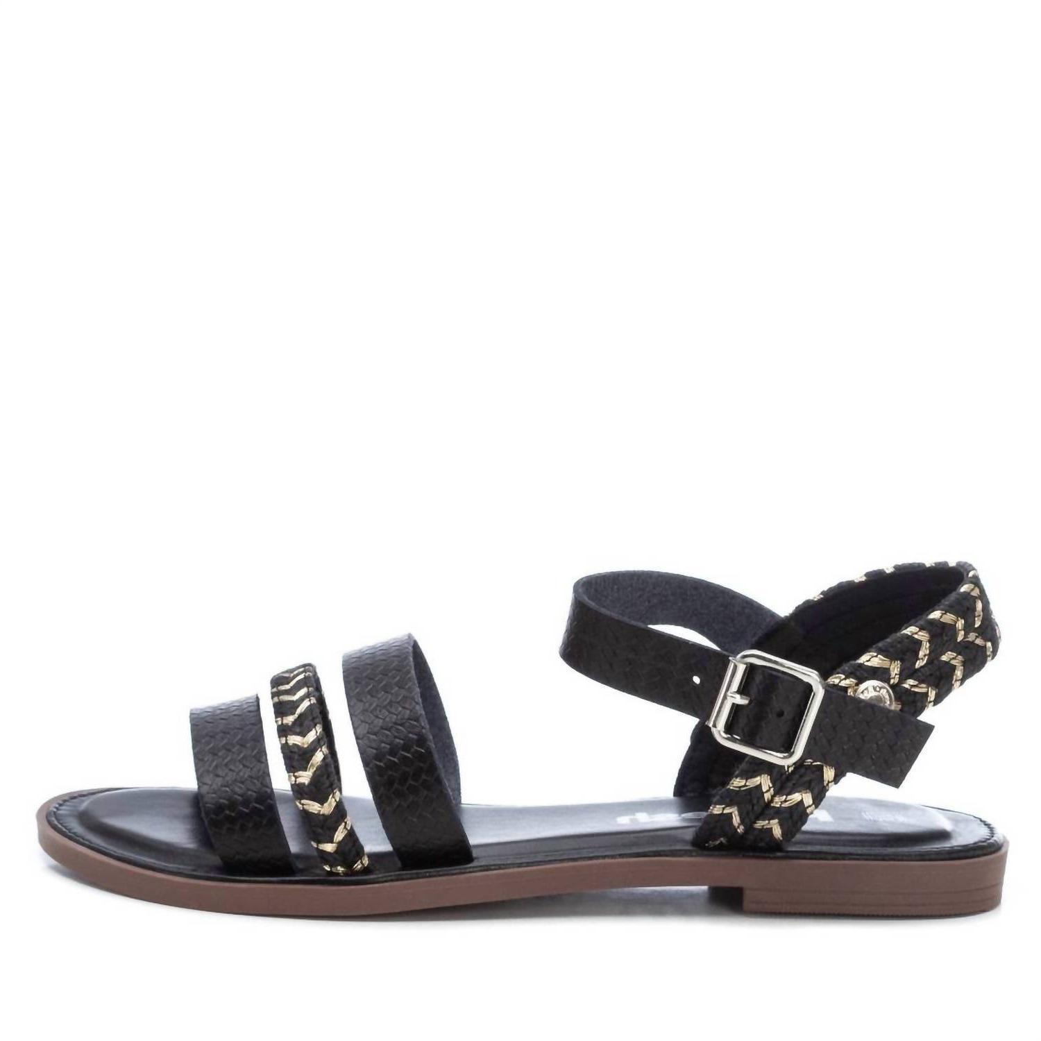 Xti Women&#39;s Casual Flat Strappy Sandals Black - $48.00