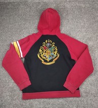 Harry Potter Hogwarts Hoodie Men Small Black Red Sweatshirt Universal Studios - £19.66 GBP